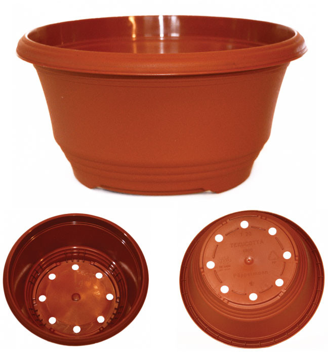 20cm (8 inch) Plastic Teku T20 Bulb Bowls. Plant Pots for Alpines